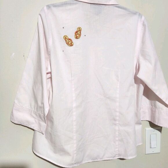 Mili Design Blouse Embroidered Beach Sandals Bikini Rhinestones Size Medium - Picture 12 of 15